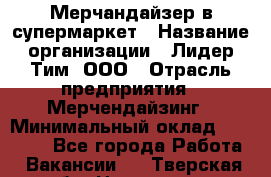 Мерчандайзер в супермаркет › Название организации ­ Лидер Тим, ООО › Отрасль предприятия ­ Мерчендайзинг › Минимальный оклад ­ 25 000 - Все города Работа » Вакансии   . Тверская обл.,Нелидово г.